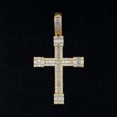 GL VVS Baguette Diamond Hip Hop Iced Out Christian Jesus Cross Pendant